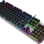AULA F2066-II PC Portable Mechanical Keyboard, 104 Full Keys Gaming Wired Blue switch